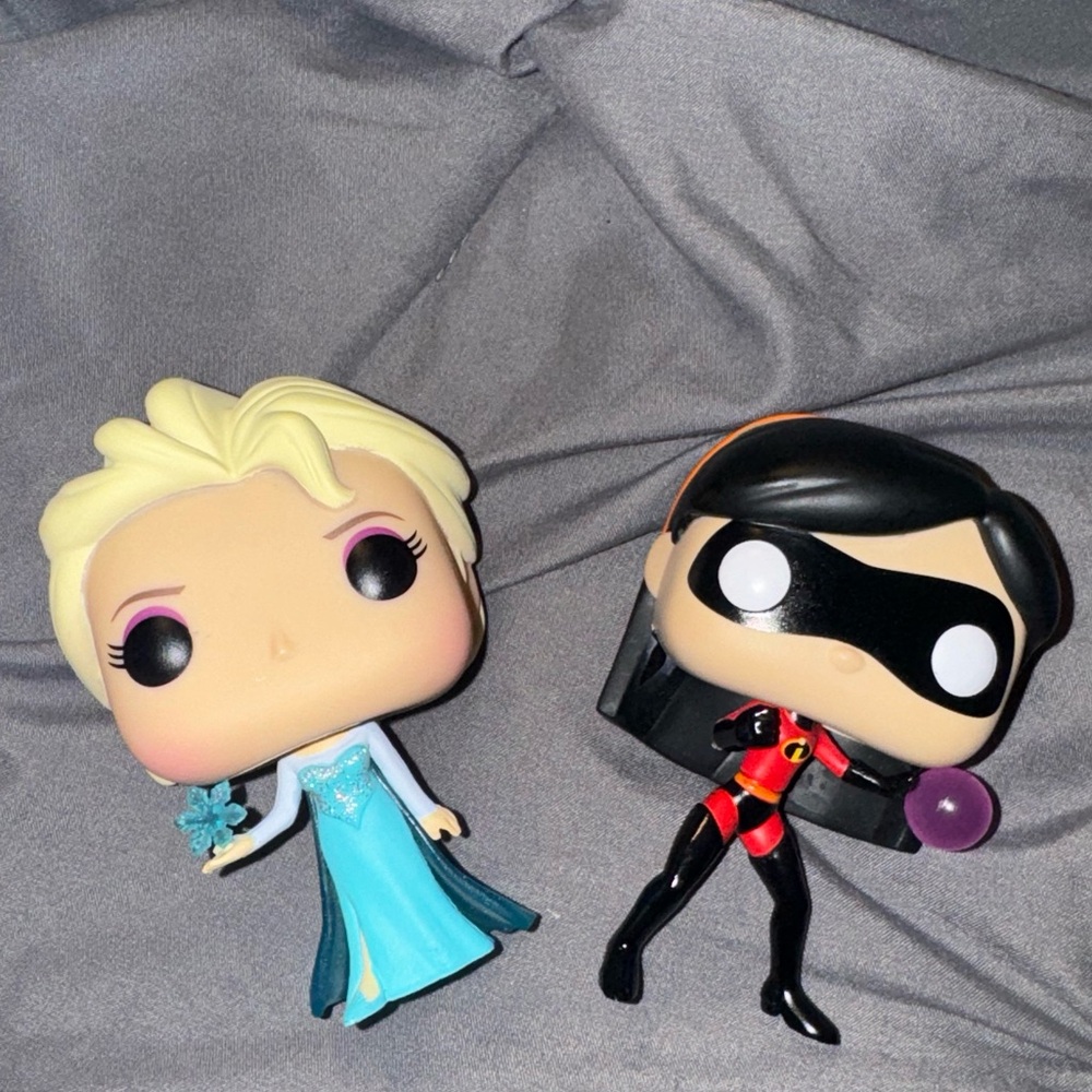 Funko Pop Figures - Blue and Red Characters Elsa and Violet